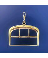 Vintage Earth Mined Diamond Buckle Deco Statement Pendant Solid 14k Gold... - $2,261.66 CAD