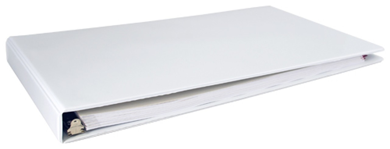 Ruby Paulina 11 x 17 Binder Vinyl Panel 1&quot; Angle-D Heavy Duty Ring in White - $18.02