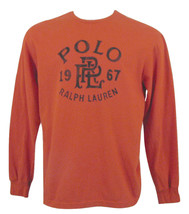 NEW Polo Ralph Lauren Vintage Long Sleeve T Shirt! Blue, Orange  Baroque Letters - £31.31 GBP