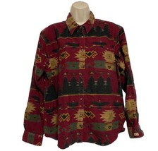 Vintage Gander Mountain Women&#39;s XL Flannel Button Shirt Southwest Thunderbird - £32.39 GBP