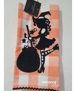 Cynthia Rowley Orange Black Witch Cauldron Kitchen Towel Set of 2 - £18.19 GBP
