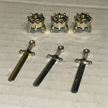 Lego Castle King Crown Helmet &amp; Sword Chrome Brick Lot Of 6 - $59.35