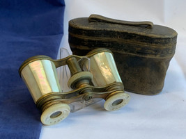 Vtg LECLERC FI Paris Opera Glasses in Case Mother Of Pearl Binoculars Opticals - £63.26 GBP