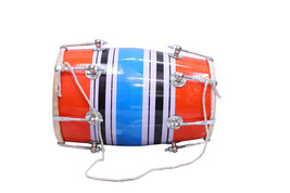 Baby Dholak Bolt With doori Wooden With Nuts multi colour dholaki dhol gift - $96.00
