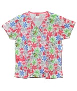 Dickies Mock Wrap Tie Back Scrub Top Petal Punch Medium NWT - $372.62 MXN
