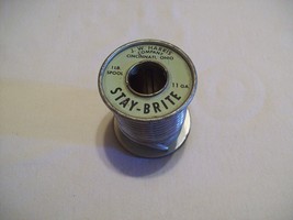 Vintage JW Harris Stay Brite Solder 11 ga. (about 1/8&quot;)  used 12 ounce S... - $14.84