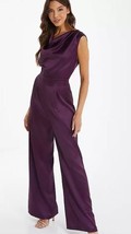 QUIZ Plum Satin Cowl Neck Jumpsuit UK 18 Plus (PH171) - $55.88