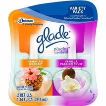 Glade PlugIns Scented Oil Air Freshener Refill, Hawaiian Breeze &amp; Vanilla Passio - £11.74 GBP