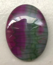 Dragon Veins Rose and Green 40x30mm, 30x40mm stone cab cabochon, agate, pink - £5.50 GBP