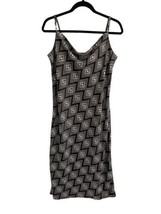 Nwt Banana Republic Womens Slip Dress Gray Geometric Spaghetti Straps Sz L $109 - £29.91 GBP
