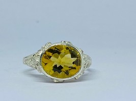 Golden topaz ring for women with some silver work - £127.86 GBP