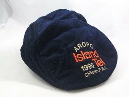 AROPC Island Tel 1990 Charlottetown PEI Flat Cap Vintage Dark Blue Snapback Hat - $22.57