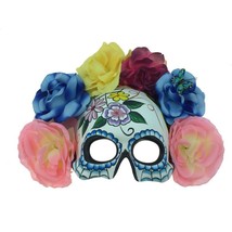 Kbw Women&#39;s Day of the Dead Flowers Half Mask With Butterfly - £48.95 GBP