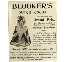 Blookers Dutch Cocoa 1894 Advertisement Victorian Exposition Grand Prix ... - $372.19 MXN