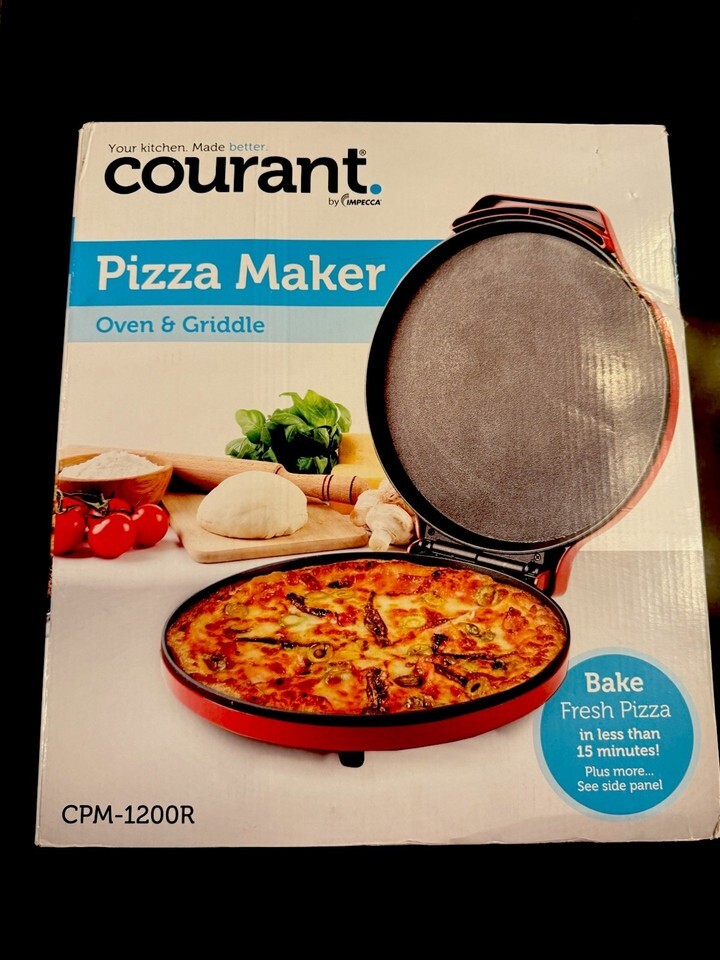 Courant RED 12 Inch Electronic Pizza Maker- Griddle- Calzone Maker -Oven, - $33.94 Courant RED 12 Inch Electronic Pizza Maker- Griddle- Calzone Maker -Oven, - $33.94