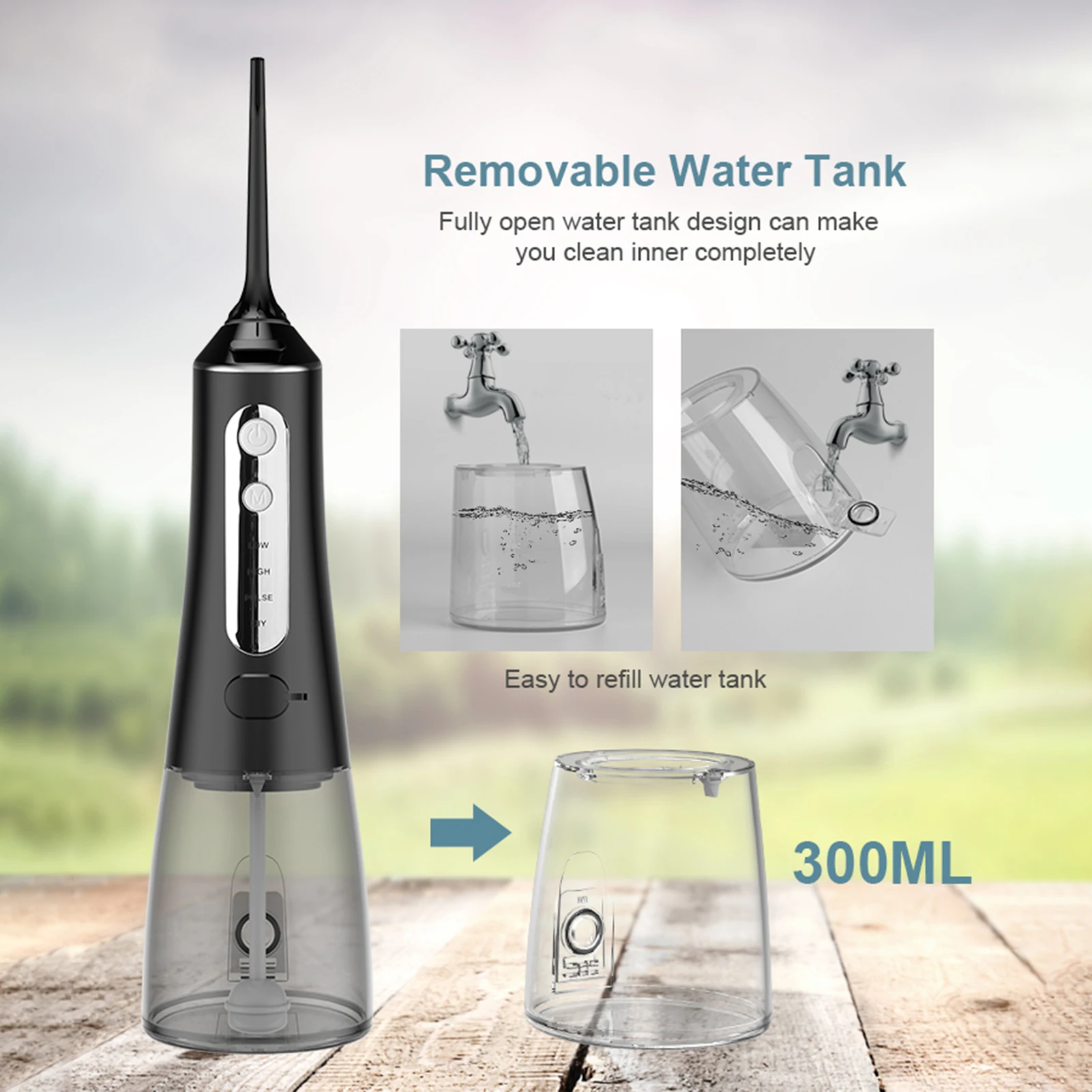 Oral Water Flosser Irrigator Dental 300ml Water Tank IPX7 Waterproof Por... - £33.36 GBP
