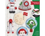 Bucilla Felt Applique 6 Piece Ornament Making Kit, Christmas to The Moon... - $39.99