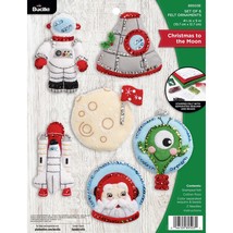 Bucilla Felt Applique 6 Piece Ornament Making Kit, Christmas to The Moon... - £31.87 GBP