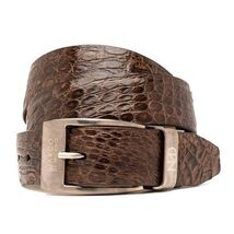 Massimo Genuine Exotic Caiman Flank Belt Brown image 3