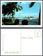 FLORIDA Postcard - Ft. Lauderdale, Coconut Palms Along Inland Waterway S50 - £2.32 GBP