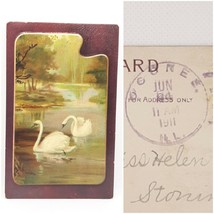 Oconee IL Purple Colored Cancel c.1911 Swans On Lake Postcard - £12.33 GBP