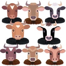 Cow Country Western Bull Riding Bull Rider Competition Honeycomb Centerpieces Fa - £17.39 GBP