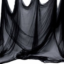Black Creepy Cloth 8.75 Yards X 85&quot; With Fabric Scary Spooky Gauze Halloween Dec - £16.02 GBP