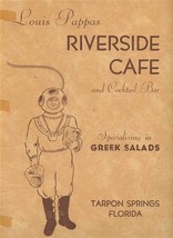 Louis Pappas Riverside Cafe Menu Tarpon Springs Florida 1950s Greek Sponge Diver - £37.98 GBP