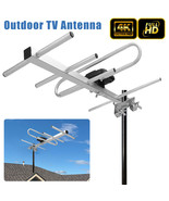 Outdoor TV Yagi Antenna Amplified VHF / UHF HDTV 1080P 4K 360 Rotate 200... - £21.32 GBP