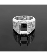 Massiv Silber Ring Herren 8x10 MM Smaragd Schliff Verlobung Semi Halterung Ringe - $47.79