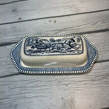 Currier &amp; Ives 1950 Pattern Covered Butter Dish Made In USA - $48.51