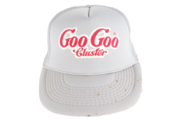 Vintage 80s Goo Goo Cluster Candy Spell Out Roped Trucker Hat Snapback Gray - £18.95 GBP