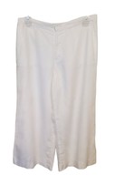 Lauren Ralph Lauren Women&#39;s 12 White Linen Crop Palazzo Pants High Waist - $34.99