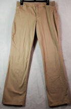 Gloria Vanderbilt Pants Womens 10 Khaki Cotton Flat Front Straight Leg Pockets - £10.78 GBP