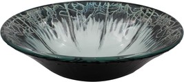 Credere Artsy Glass Vessel Bath Sink, Blue, Black And Silver, Novatto, G19012. - £176.72 GBP