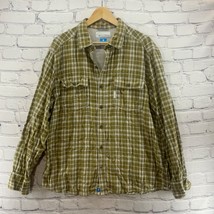 Columbia Sportswear Mens Sz L Green Plaid Shirt Button Up Long Sleeve - £12.43 GBP