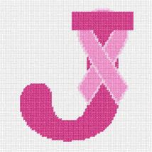 Pepita Needlepoint Canvas: Letter J Hope Ribbon, 7&quot; x 7&quot; - $50.00+