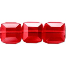 3 Light Siam Cube Swarovski Crystal Beads 5601 8mm New - £17.58 GBP