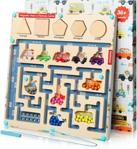 Magnetic Color and Number Maze Montessori Toys for 3 Year Old Wooden Montessori  - £43.86 GBP