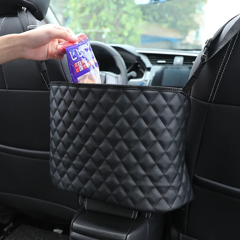 Car Seat Middle Handbag Storage Bag Leather Car Organizers Auto Seats Ga... - £12.95 GBP