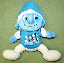 Build A Bear 15" Smurfs Blue Crew 2011 Peyo Plush Stuffed Blue White Doll Hoody - $9.45