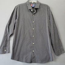 Chaps Boys Shirt Size XL Juniors Black Preppy Stripe Classic Long Sleeve Buttons - £9.35 GBP