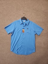 Columbia Red Eagle Lake Button Shirt Mens M Blue Lightweight Short Sleev... - $34.52