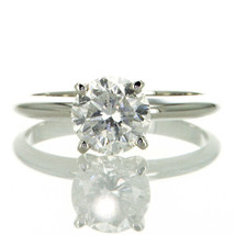 1.5 Ct Round Cut SI2/D Solitaire Diamond Engagement Ring 14K White Gold - £2,393.62 GBP