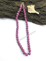 Lava pink 8x8 mm beads stretch necklace Adjustable an-103 - £6.96 GBP