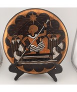 Vintage MCM Copper Etched Egyptian Decorative Wall Plate Pharaoh Nile Py... - $31.97 CAD