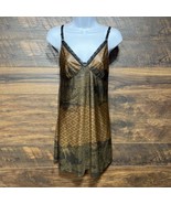 Tracy Faux Leather Slip Dress Brown Medium Sexy Chemise Bodice Cami Y2K - $22.75