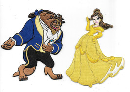 Walt Disney Beauty and the Beast, Beast and Belle Figures Embroidered Pa... - £12.32 GBP