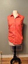 Grand and Greene Womens Top Large Orange Button Down Sleeveless Ladies C... - $13.28