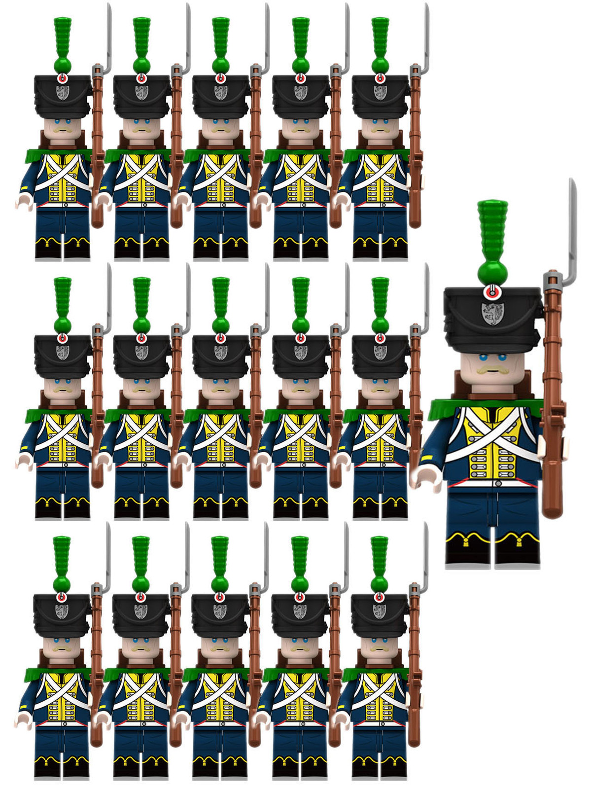 The Napoleonic Wars Hessian Light Infantry Custom 16 Minifigure Set